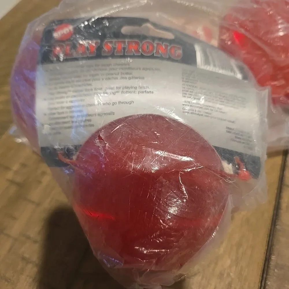 Set Of 3 Play Strong Rubber Ball Chew Toy for Dogs, Large